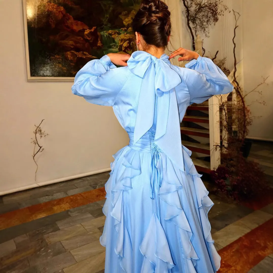 2025 spring and summer new New Popular trade women's clothing independent station ebay middle east chiffon pleated wave dress dress