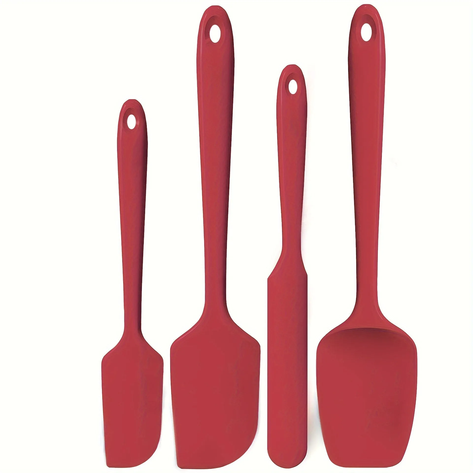 4pcs Heat Resistant Silicone Spatula Set: U-Taste 600ºF High Temp Seamless BPA-Free Food Grade Flexible Rubber Silicon Kitchen Cooking Mixing Baking Scraper for Nonstick Cookware Set of 4