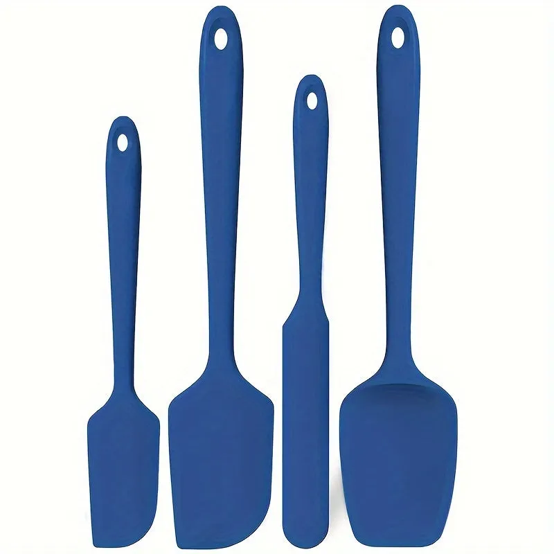 4pcs Heat Resistant Silicone Spatula Set: U-Taste 600ºF High Temp Seamless BPA-Free Food Grade Flexible Rubber Silicon Kitchen Cooking Mixing Baking Scraper for Nonstick Cookware Set of 4