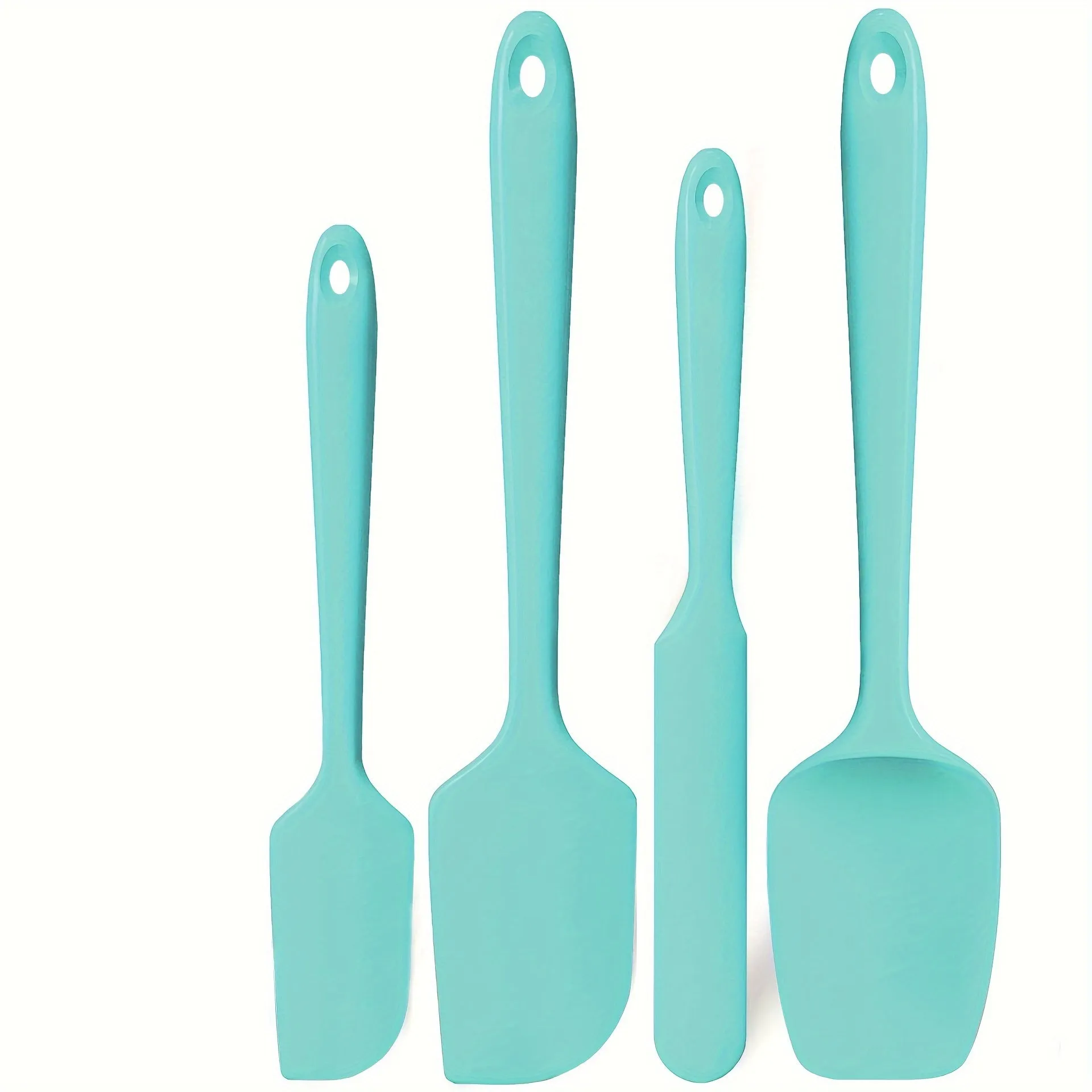 4pcs Heat Resistant Silicone Spatula Set: U-Taste 600ºF High Temp Seamless BPA-Free Food Grade Flexible Rubber Silicon Kitchen Cooking Mixing Baking Scraper for Nonstick Cookware Set of 4