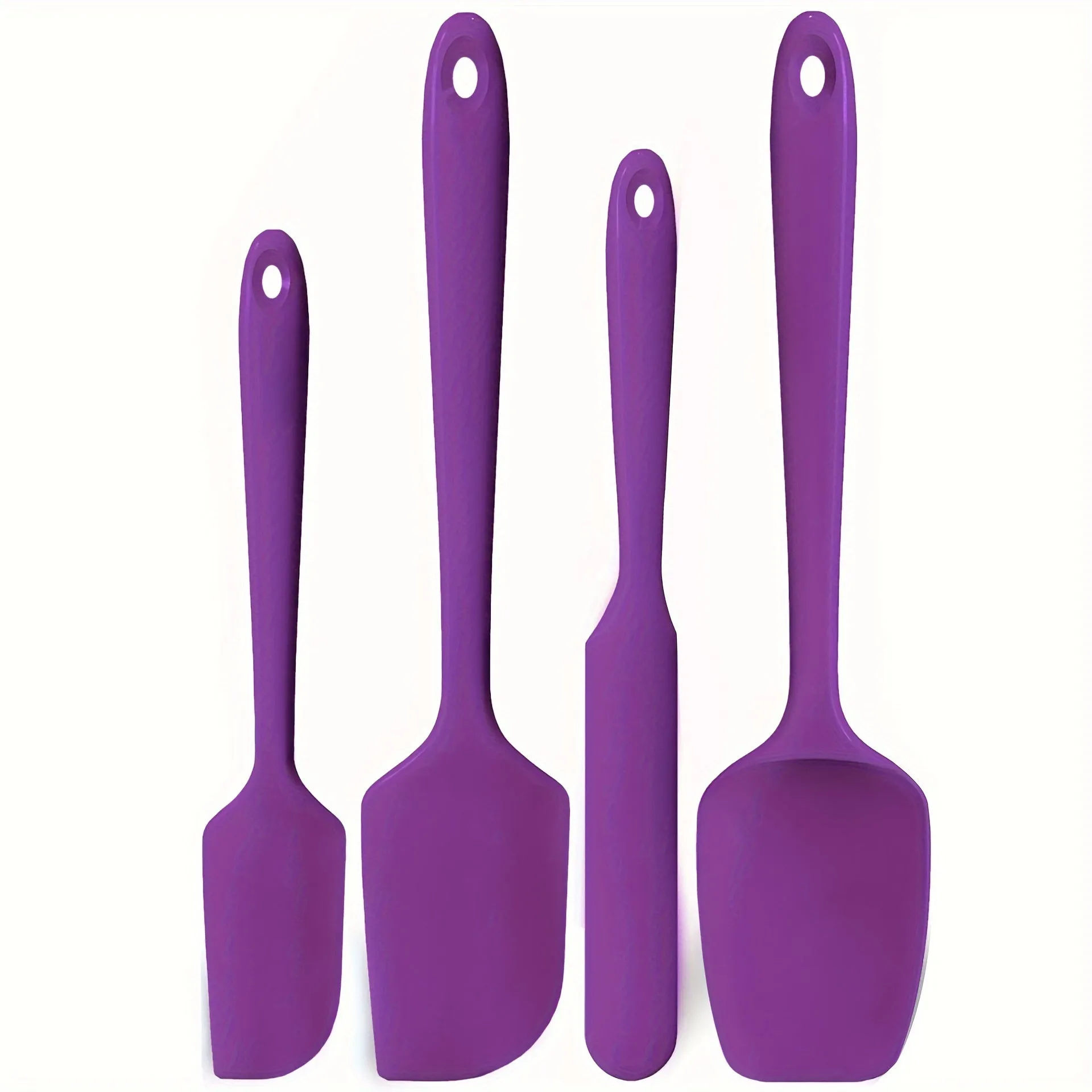 4pcs Heat Resistant Silicone Spatula Set: U-Taste 600ºF High Temp Seamless BPA-Free Food Grade Flexible Rubber Silicon Kitchen Cooking Mixing Baking Scraper for Nonstick Cookware Set of 4
