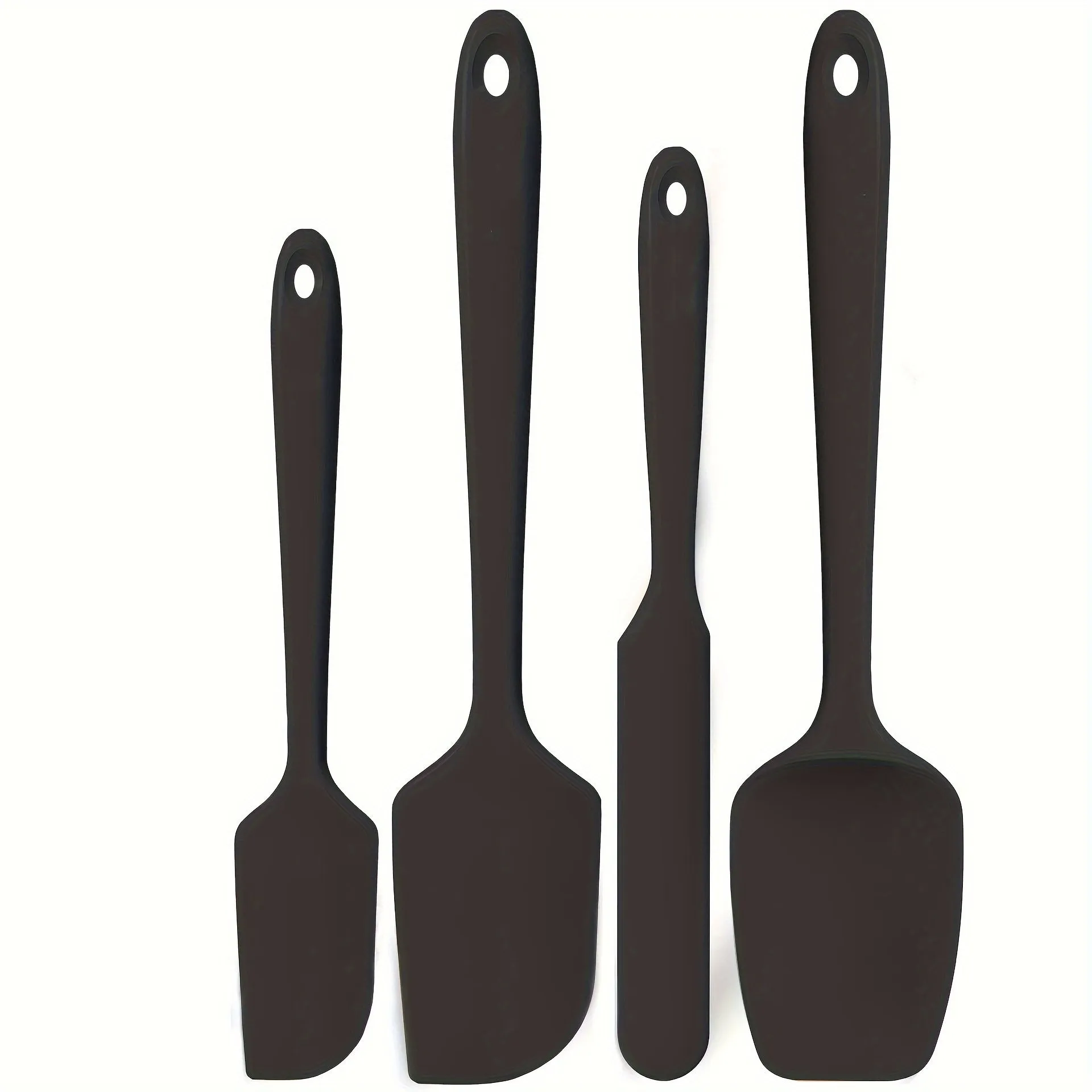 4pcs Heat Resistant Silicone Spatula Set: U-Taste 600ºF High Temp Seamless BPA-Free Food Grade Flexible Rubber Silicon Kitchen Cooking Mixing Baking Scraper for Nonstick Cookware Set of 4