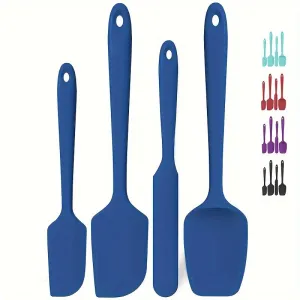 4pcs Heat Resistant Silicone Spatula Set: U-Taste 600ºF High Temp Seamless BPA-Free Food Grade Flexible Rubber Silicon Kitchen Cooking Mixing Baking Scraper for Nonstick Cookware Set of 4