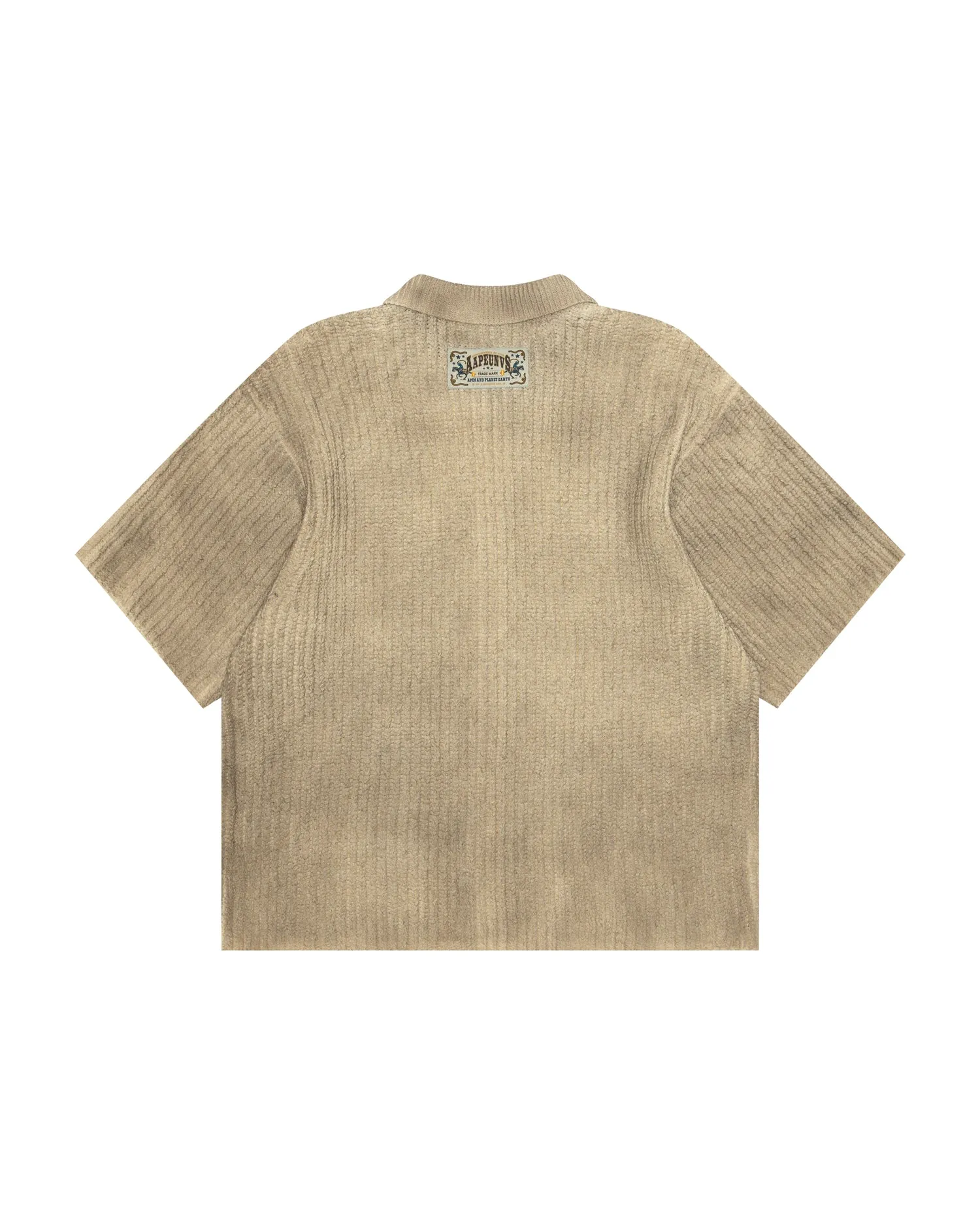 AAPEUNVS moonface logo knit button down shirt