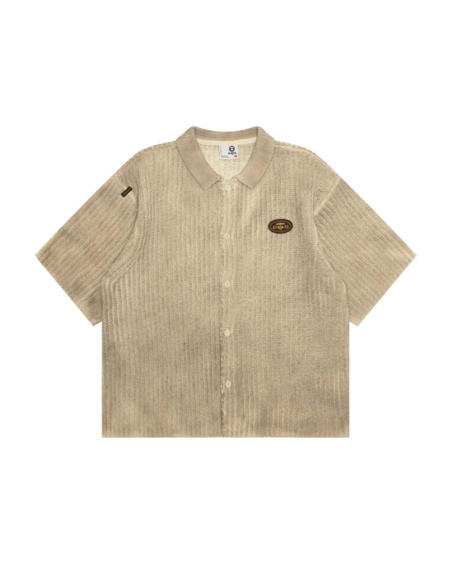 AAPEUNVS moonface logo knit button down shirt