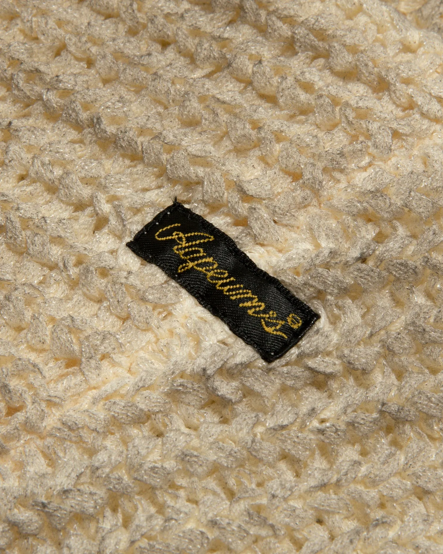 AAPEUNVS moonface logo knit button down shirt