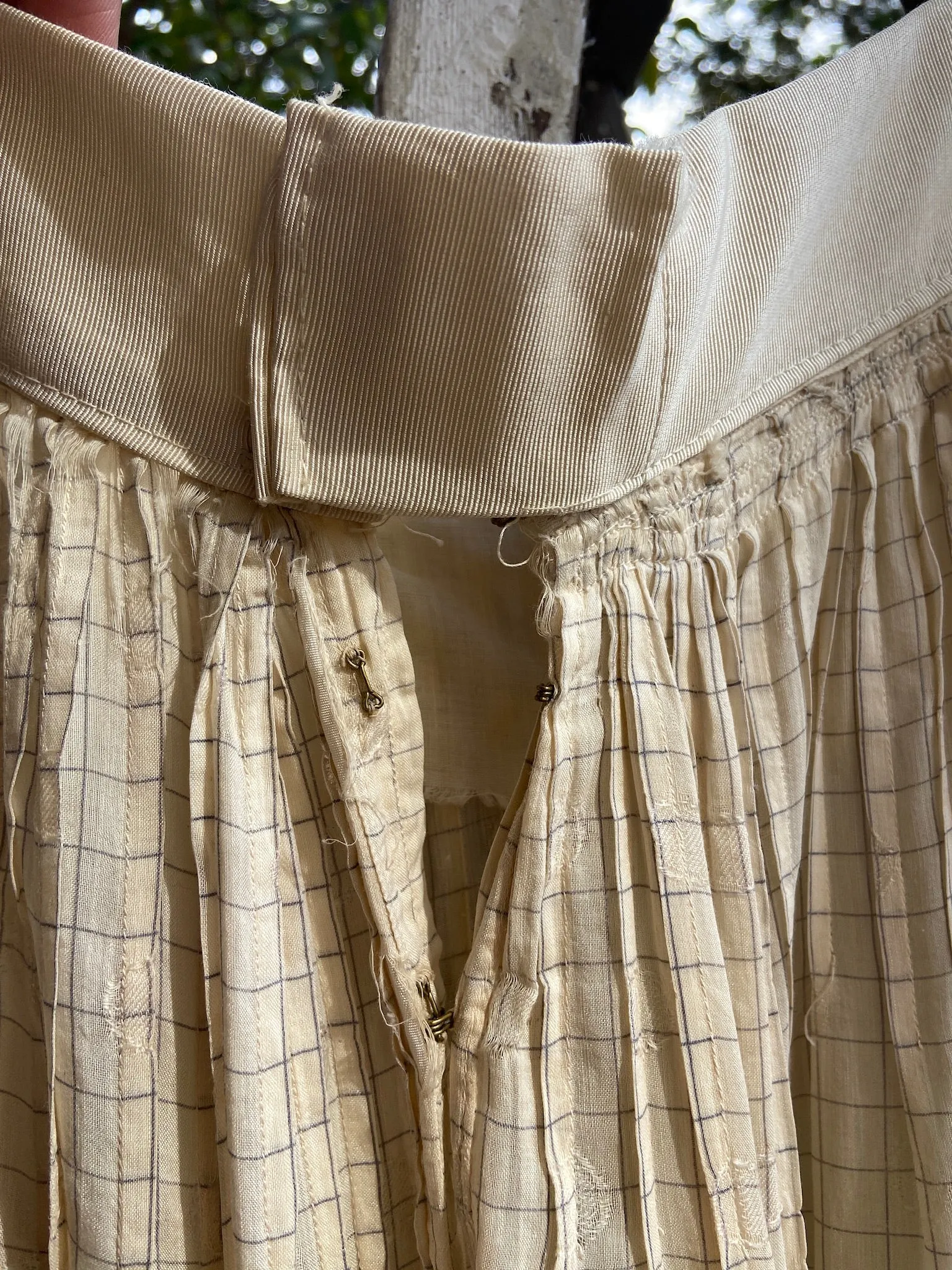 Antique Turn Of The Century Windowpane Skirt