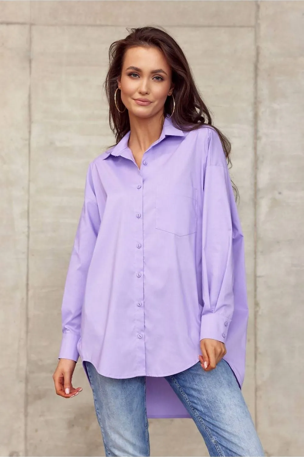 Asymmetrical Oversized Long-Sleeve Shirt