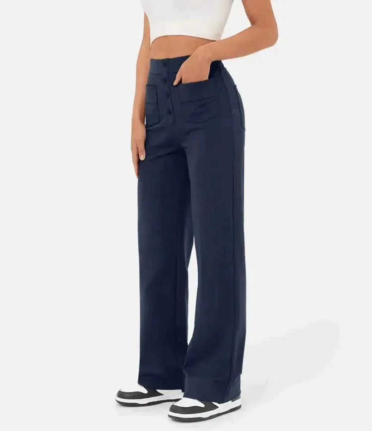 Aubrey™ | Elastic trousers with high waist | 1 1 FREE