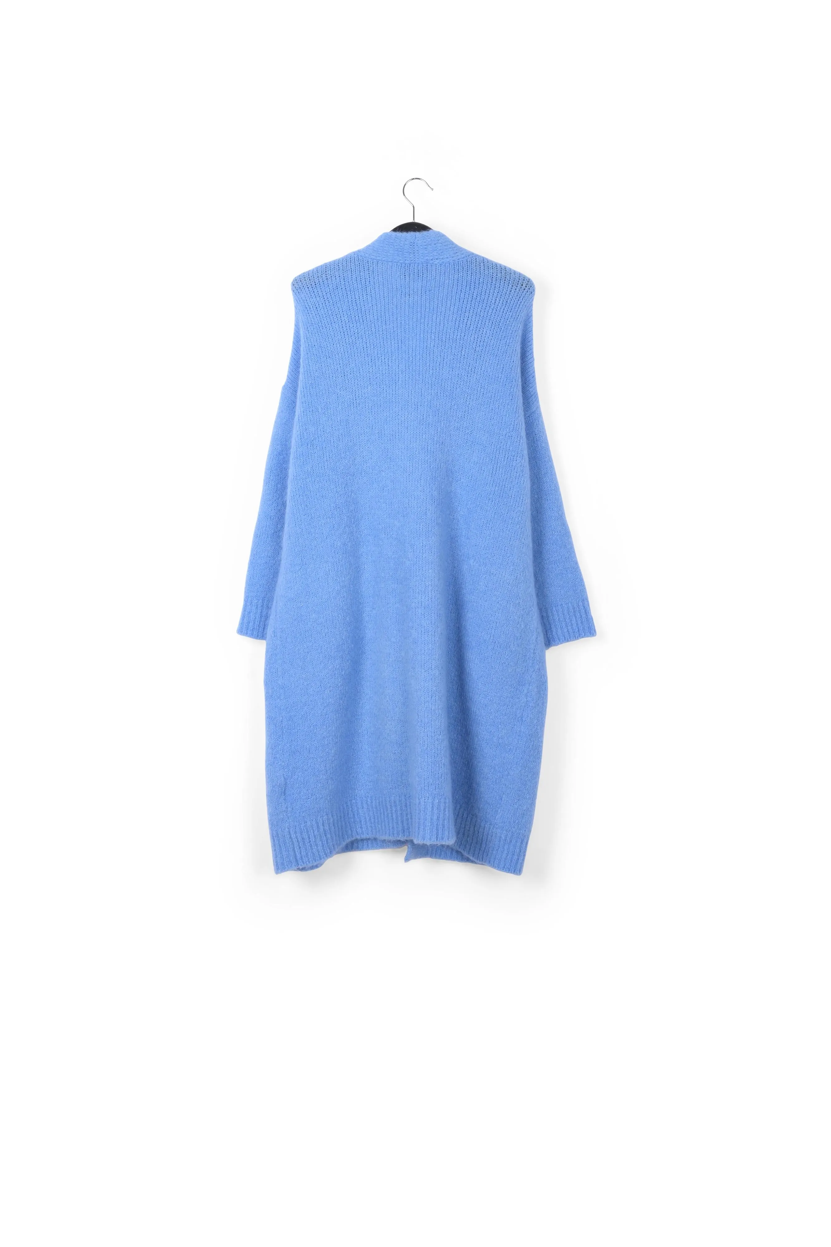 Blue midi-length mohair-blend cardigan