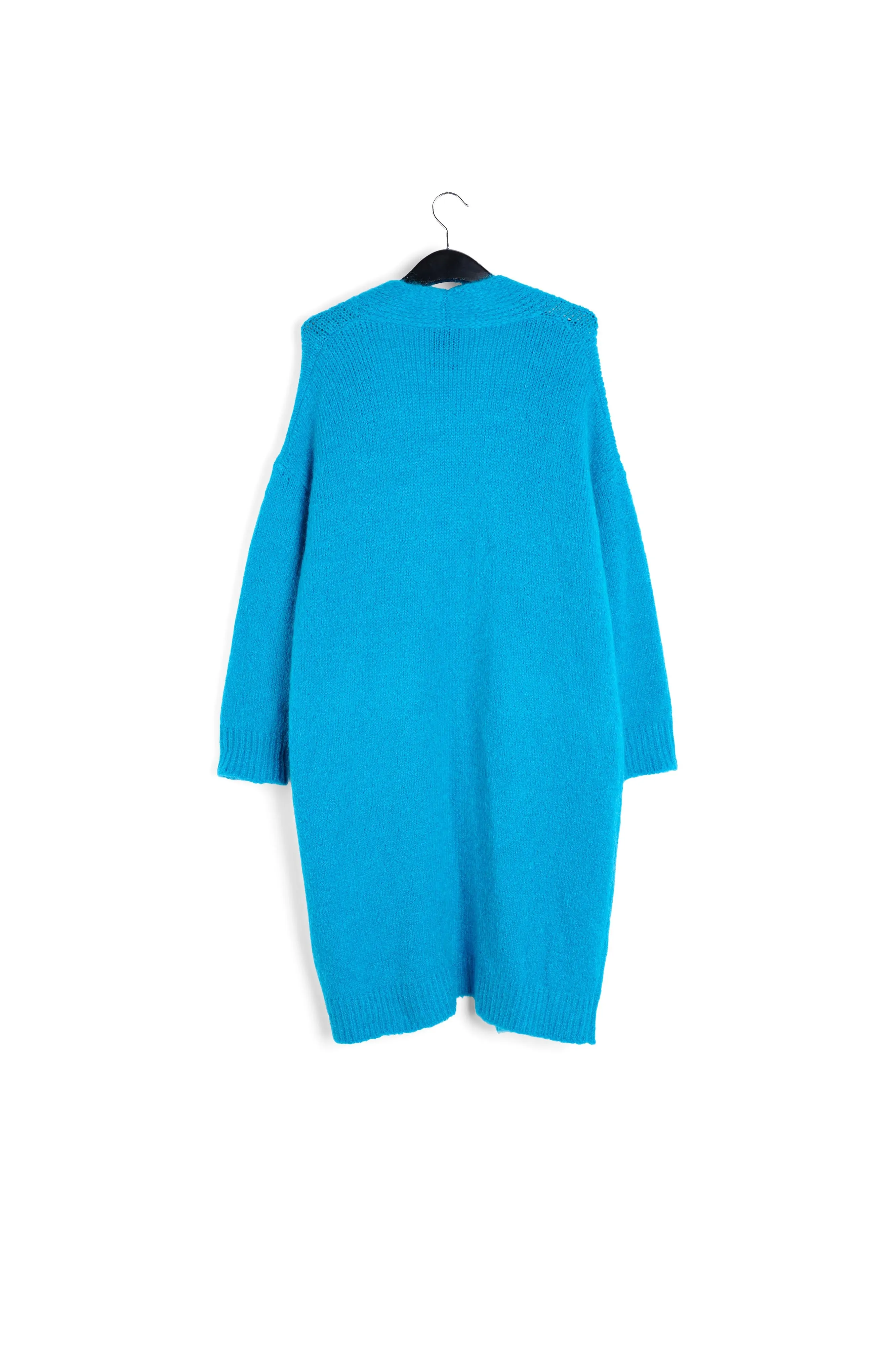 Blue midi-length mohair-blend cardigan