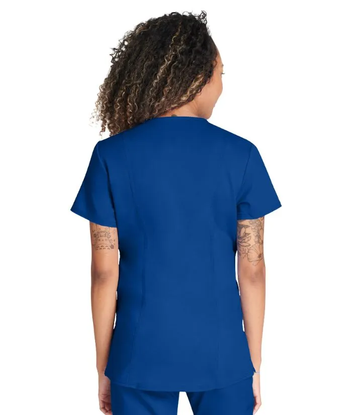 Cherokee Revolution Women's Maternity Side Zip Solid Scrub Top