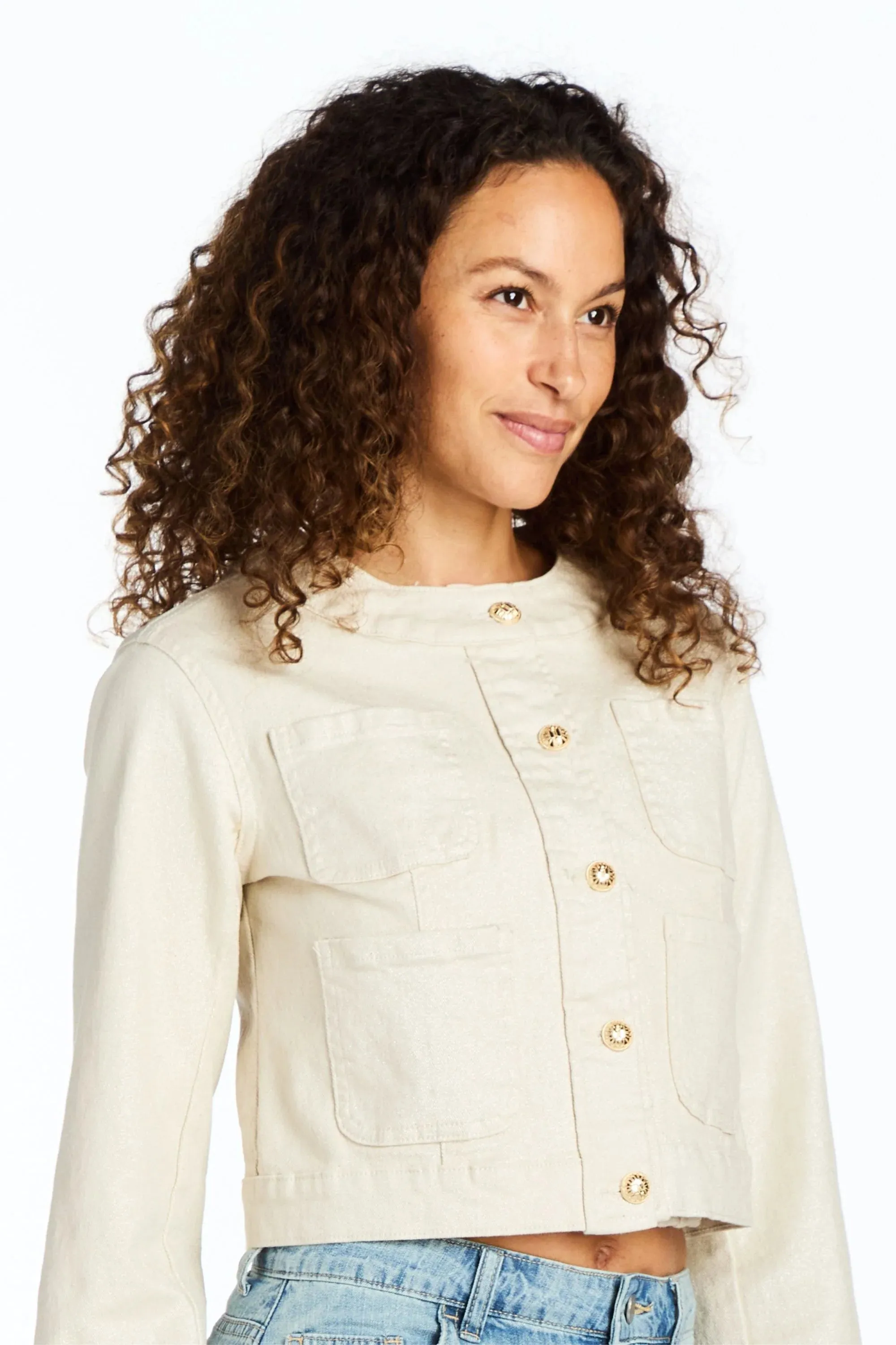 Coco Patch Pocket Jacket - Cream