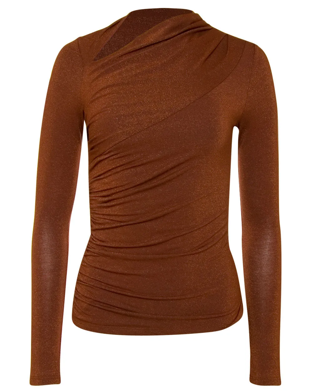 Copper Lurex Jersey Slash Top