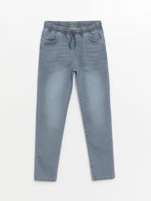 Elastic Waist Slim Fit Boy Jean Trousers
