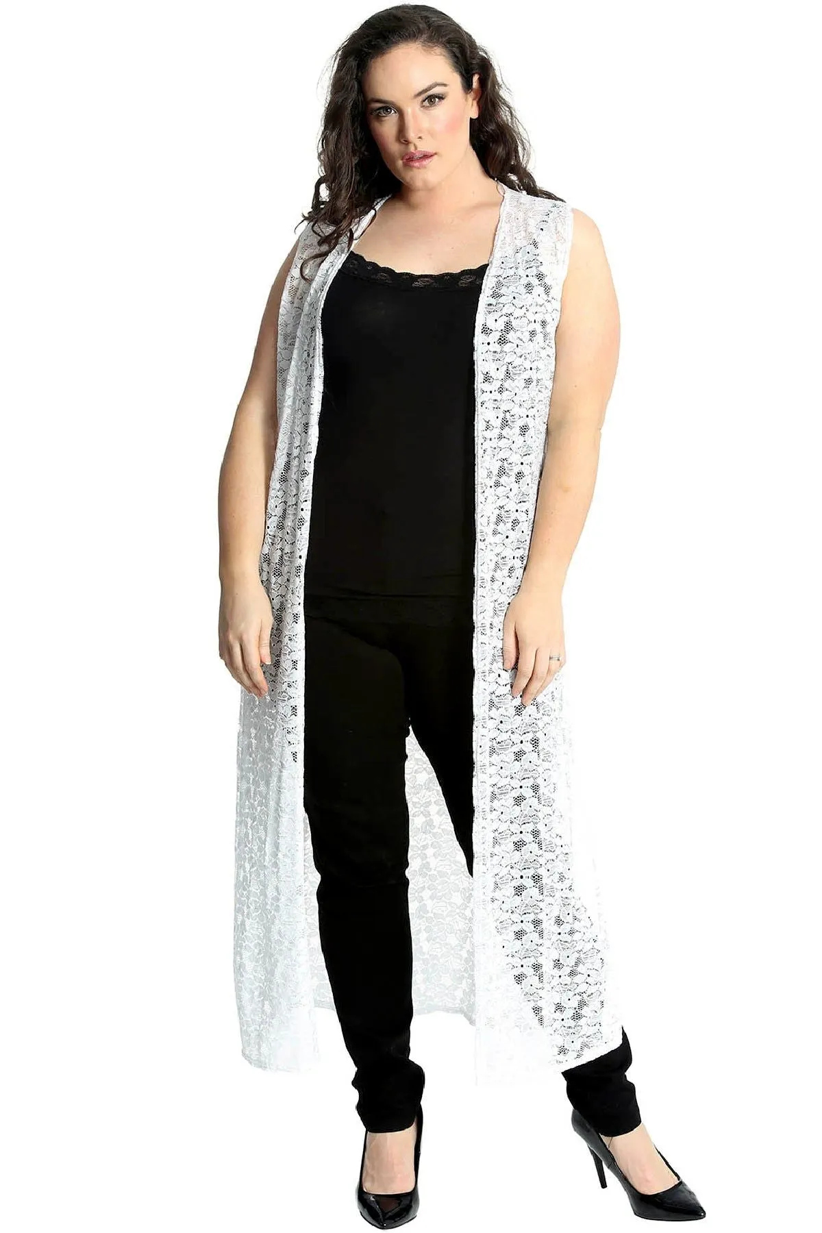 Floral Lace Open Top Cardigan