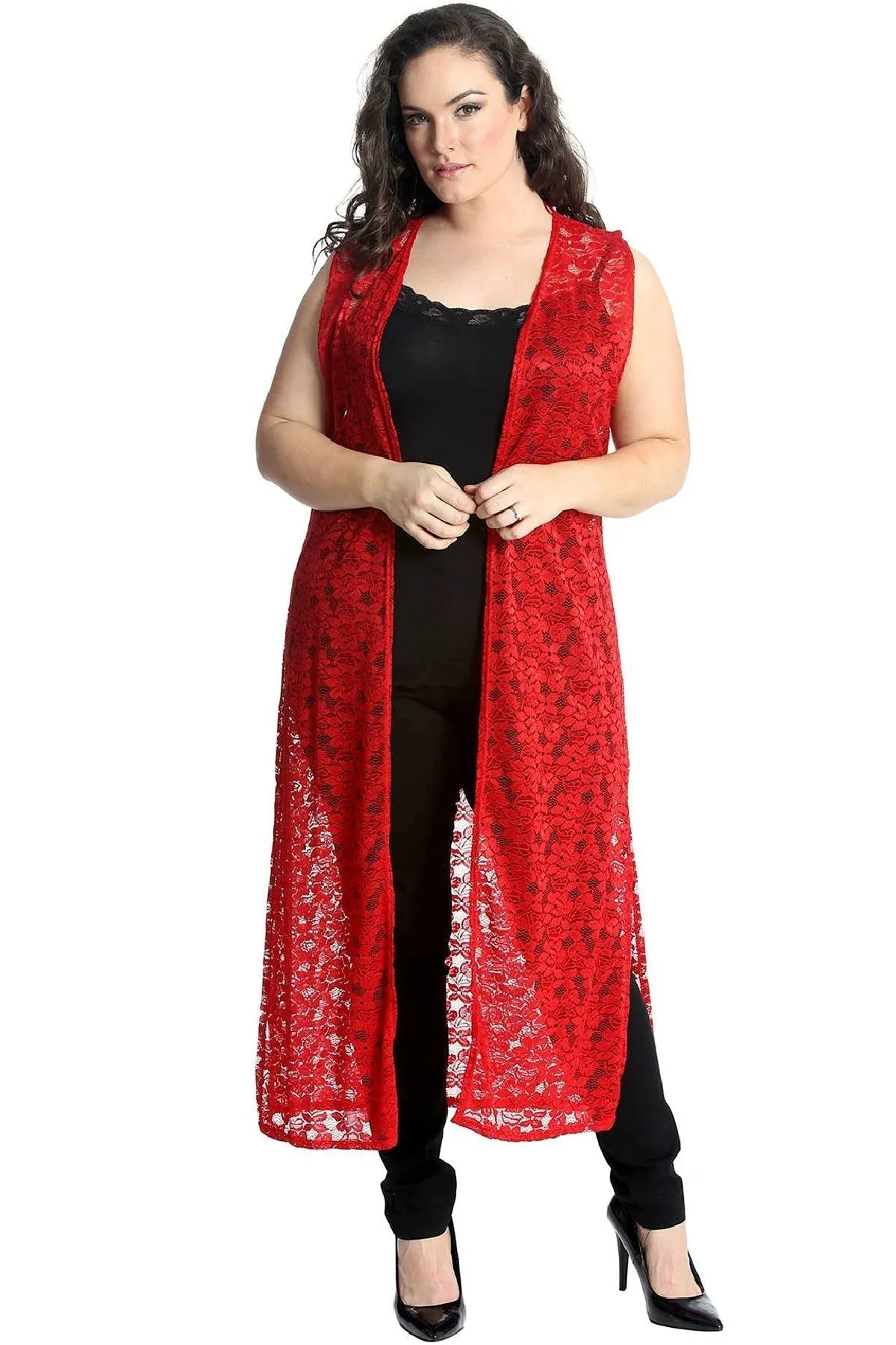 Floral Lace Open Top Cardigan