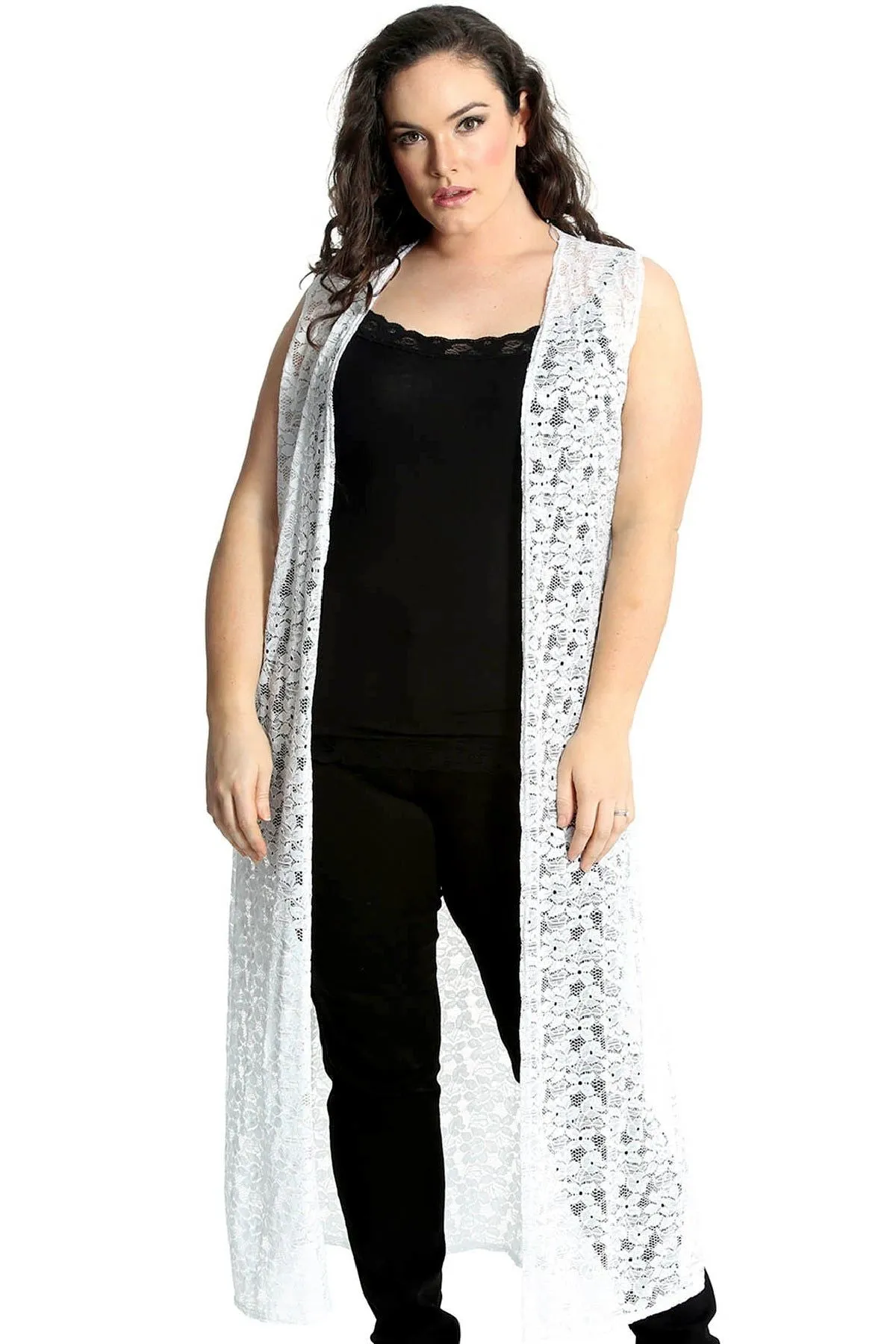 Floral Lace Open Top Cardigan