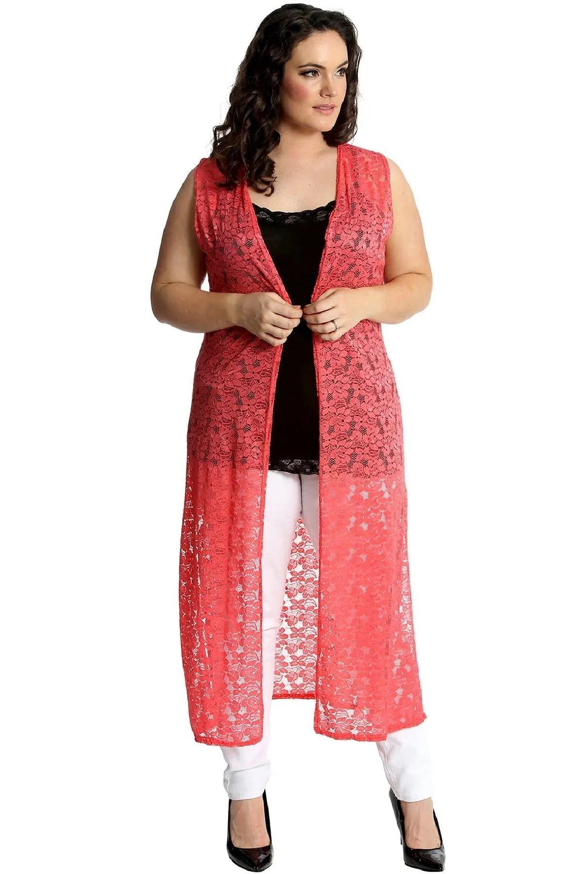 Floral Lace Open Top Cardigan