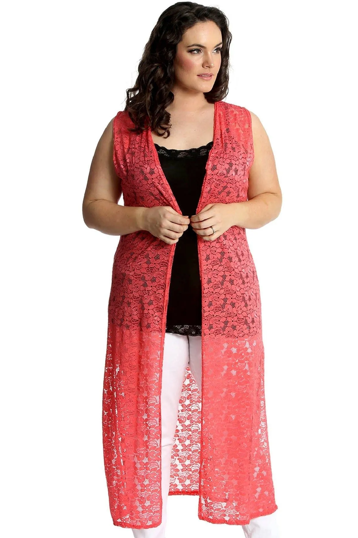 Floral Lace Open Top Cardigan