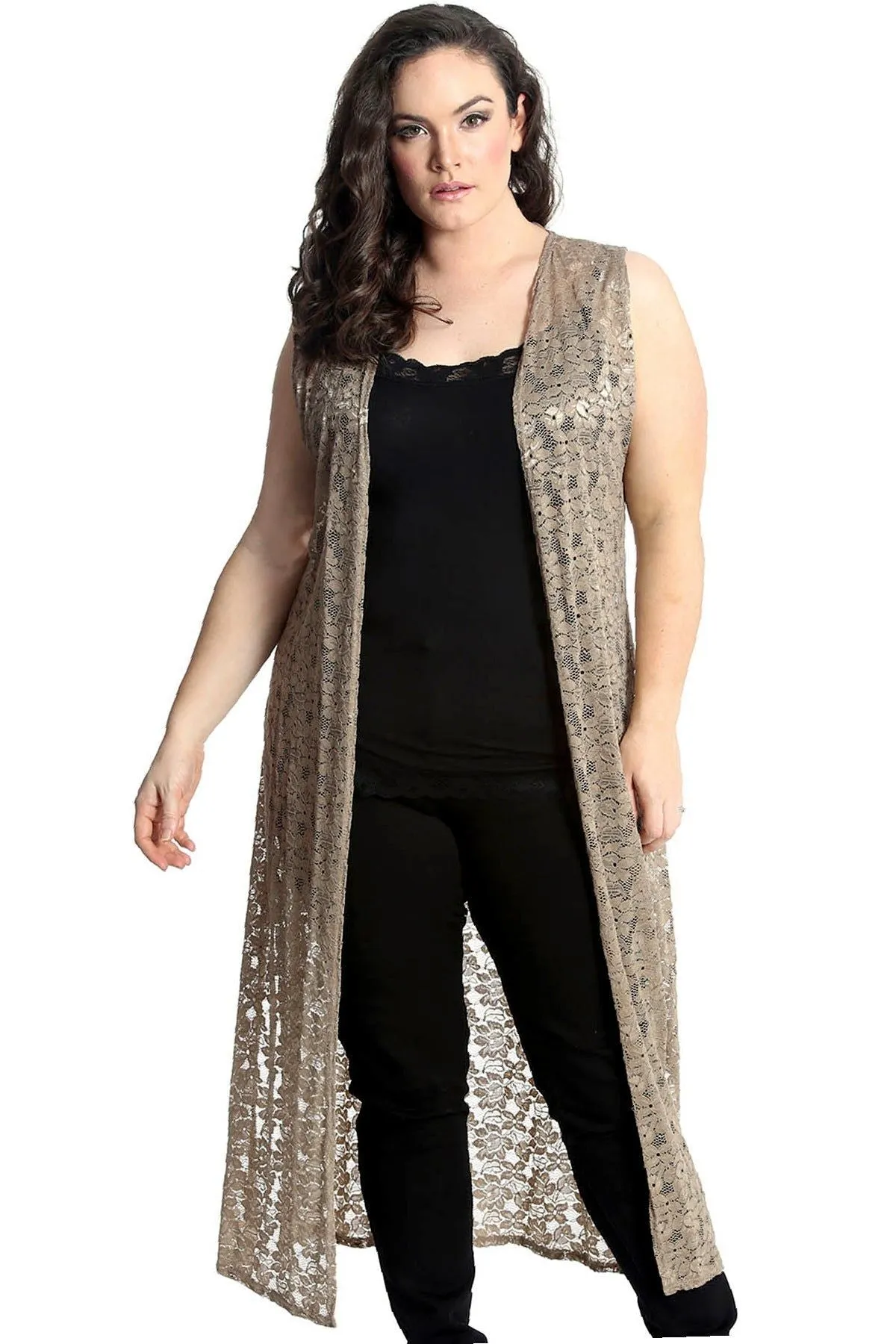 Floral Lace Open Top Cardigan