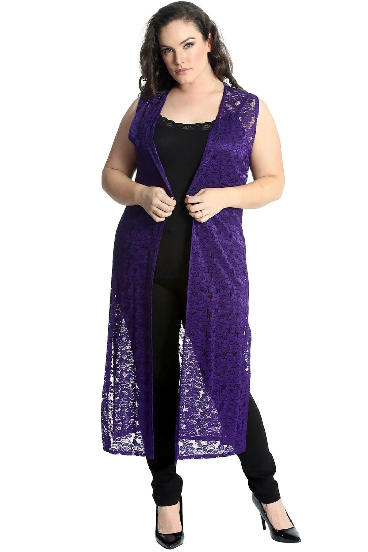 Floral Lace Open Top Cardigan