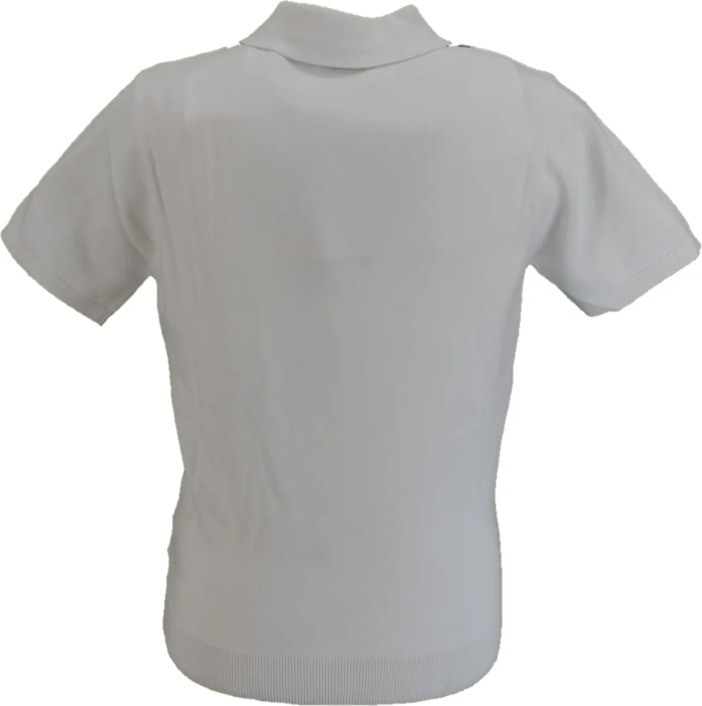 Gabicci Mens White Miller Stripe Knitted Polo Shirt