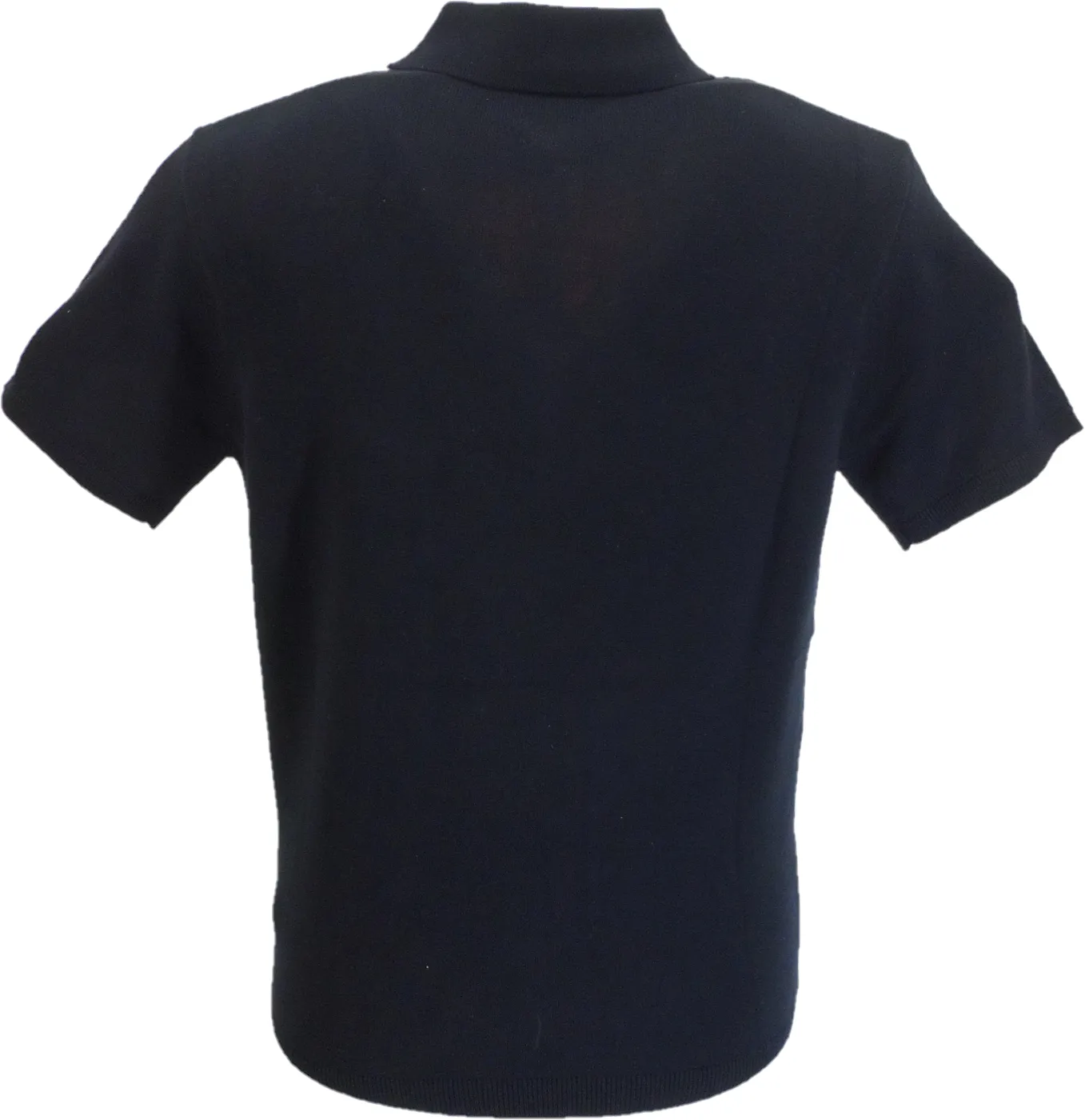 Gabicci Vintage Mens Navy/Pink/White Searle Stripe Knitted Polo Shirt