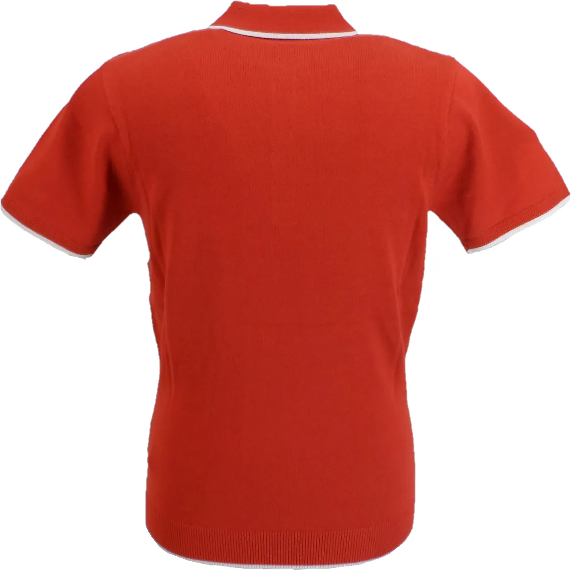 Gabicci Vintage Mens Poppy Red Lineker Short Sleeve Knitted Polo Shirt