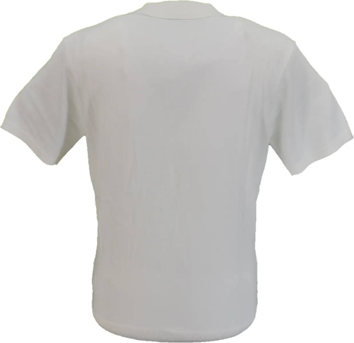 Gabicci Vintage Mens Soda White Knitted Polo Shirt
