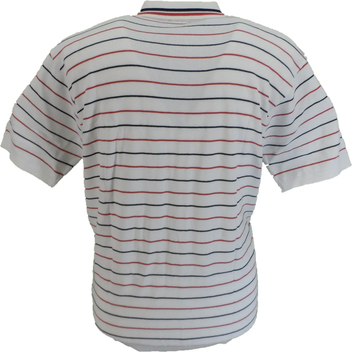 Gabicci Vintage Mens White Retro Knitted Polo Shirt