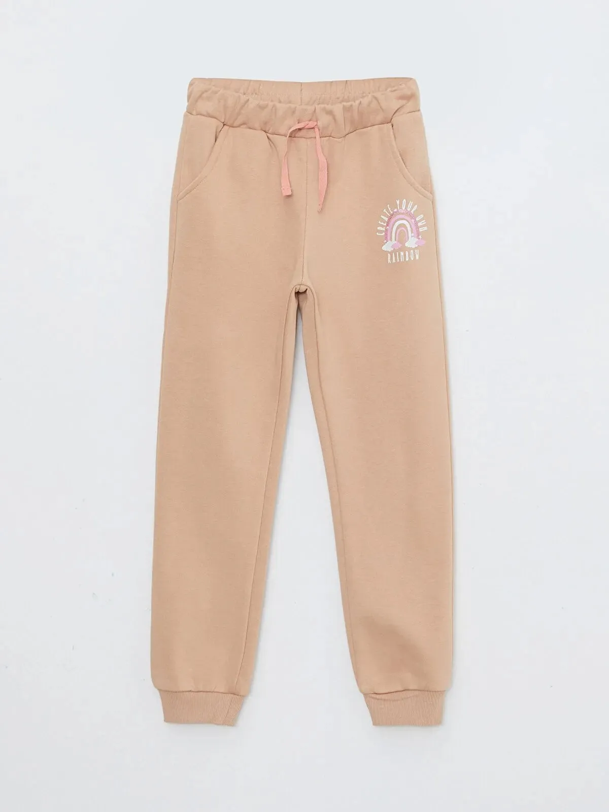 Girls Jogger Sweatpants With Elastic Waist Printed