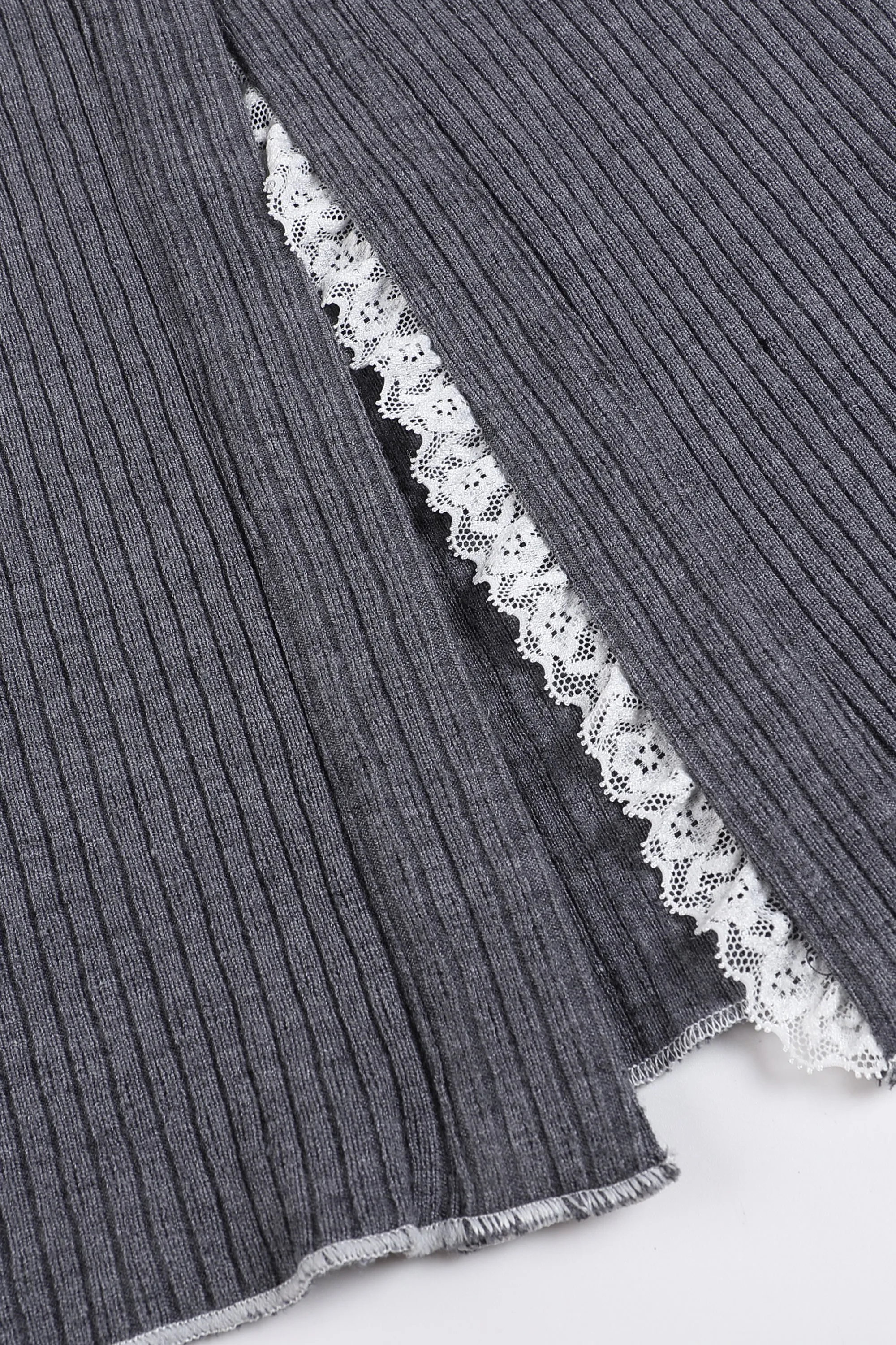 Grey On Grey Lace Trimmed Jersey Set