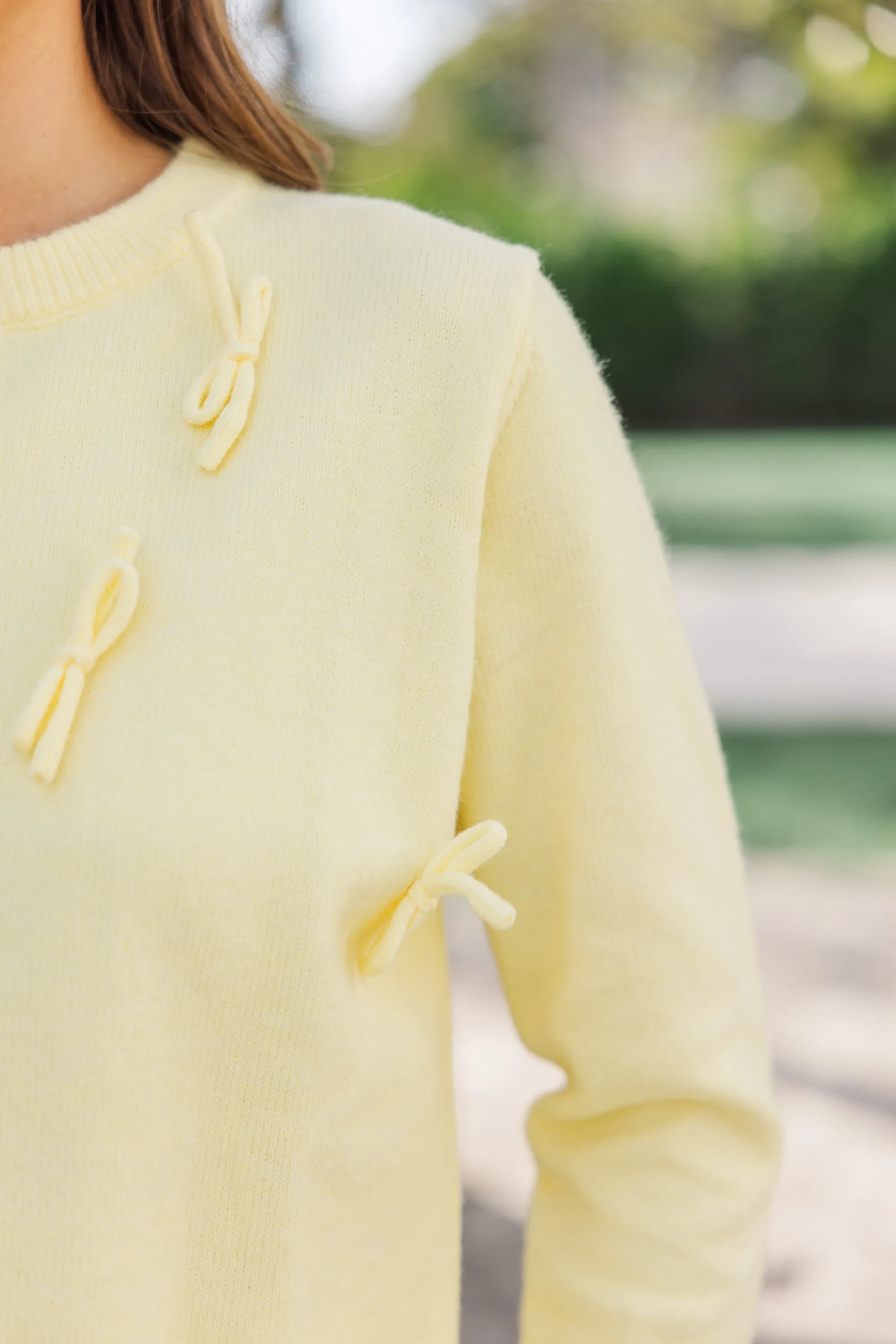 Just Ask Yellow Bow Detailed Cardigan