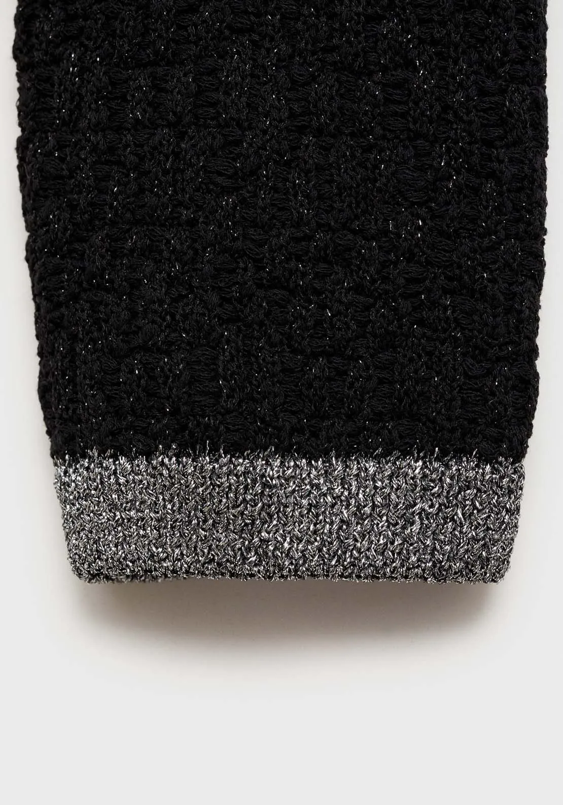 Knitted jacket with lurex detail - Black