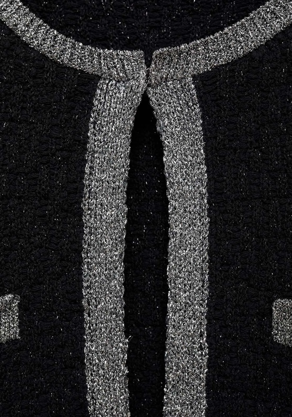 Knitted jacket with lurex detail - Black