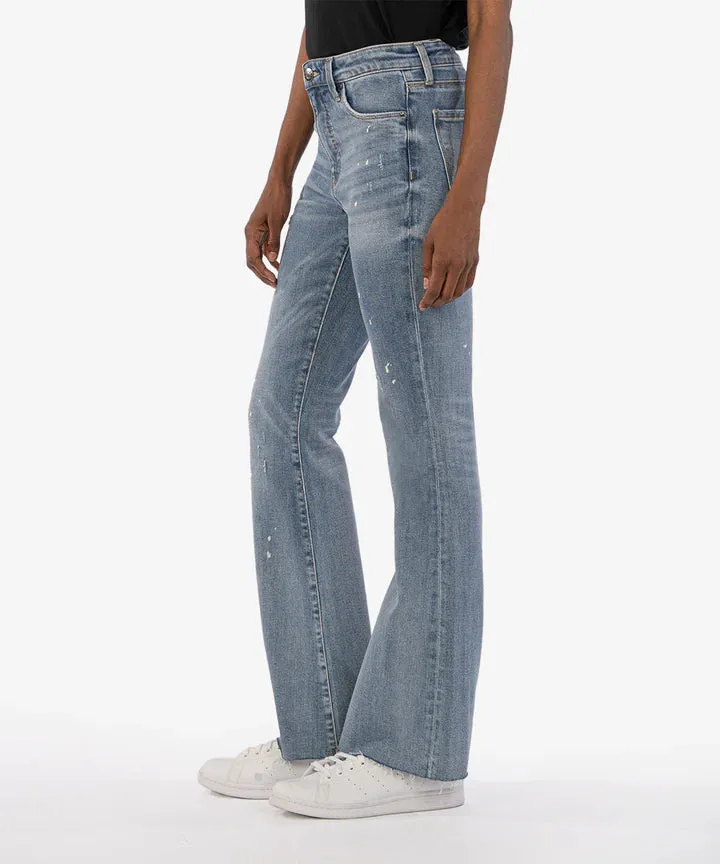 Kut from the Kloth Stella High Rise Fab Ab Flare Jeans in Navigate Wash