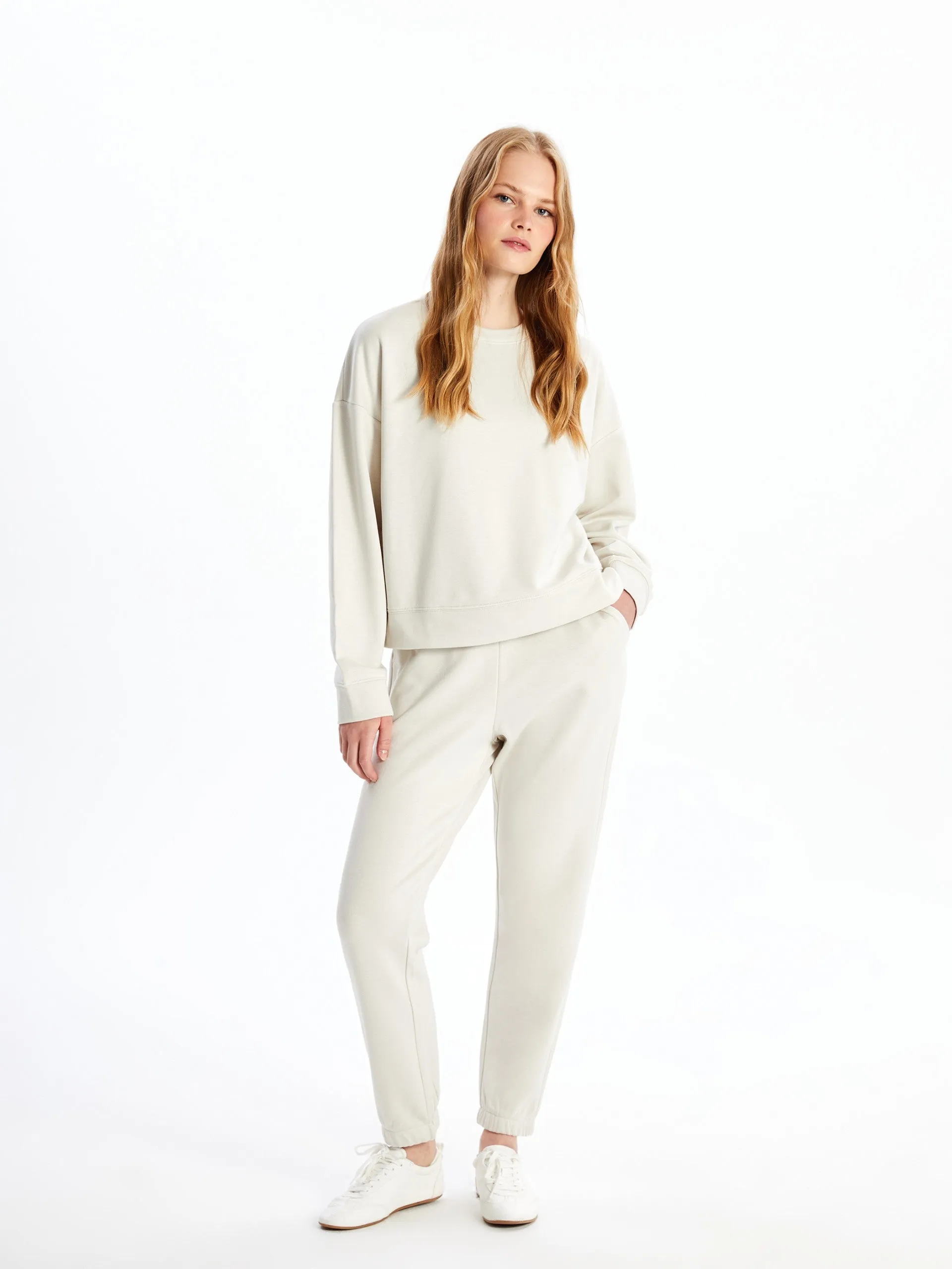 Lcw Vision Anthracite Elastic Waist Women'S Jogger Sweatpants