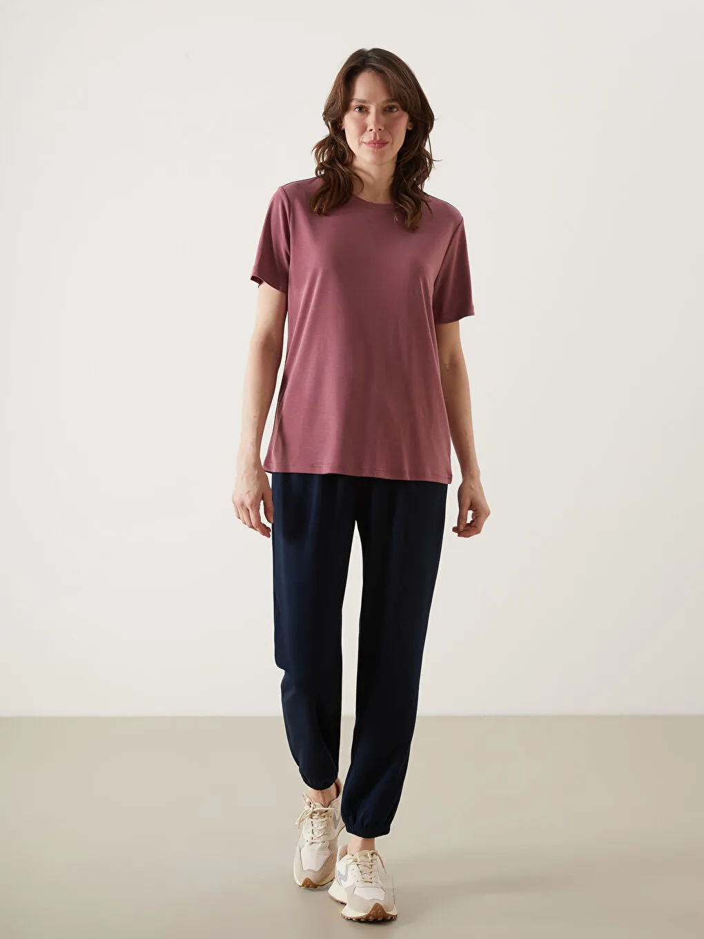 LCWAIKIKI Classic Navy Blue Elastic Waist Women Jogger Sweatpants