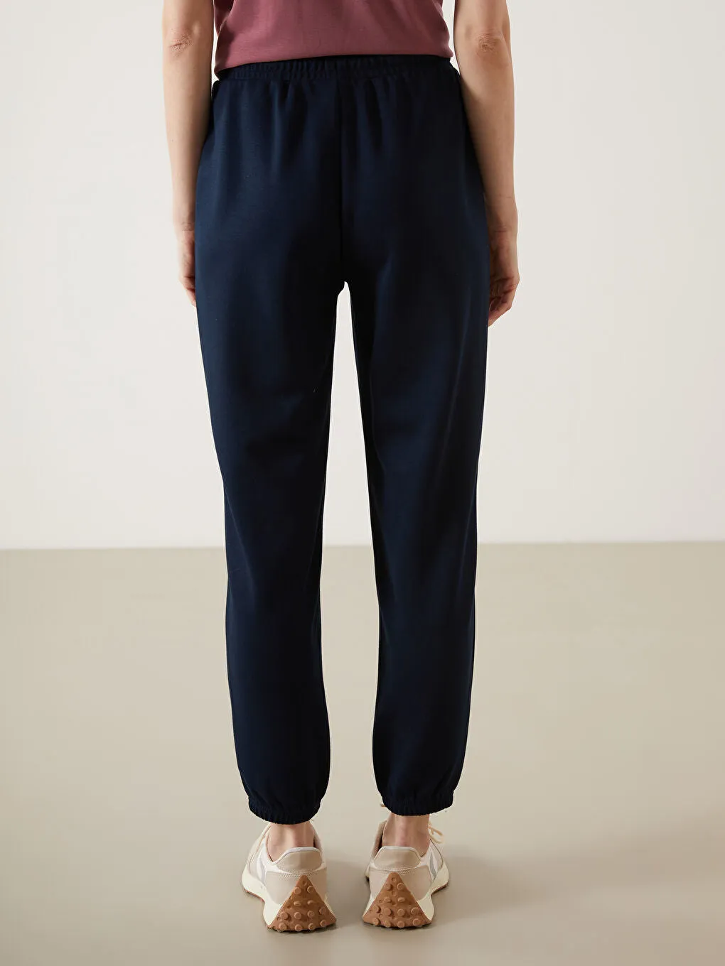 LCWAIKIKI Classic Navy Blue Elastic Waist Women Jogger Sweatpants