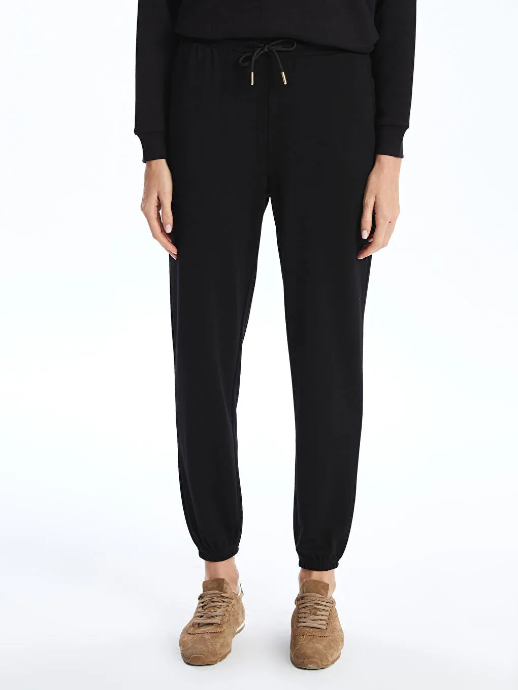 LCWAIKIKI Classic Navy Blue Elastic Waist Women Jogger Sweatpants