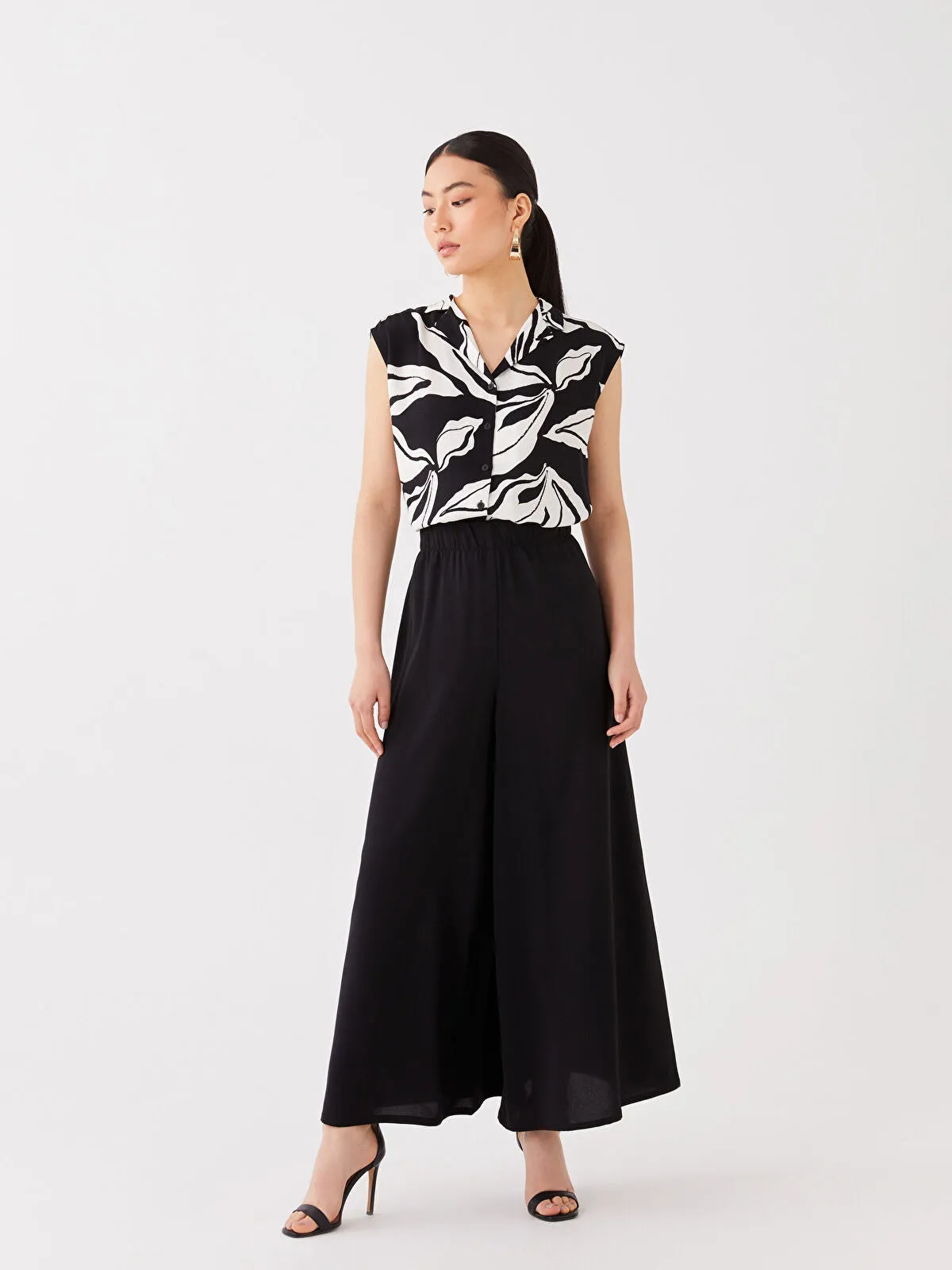 LCWAIKIKI Classic Women Elastic Waist Straight Trousers Skirt