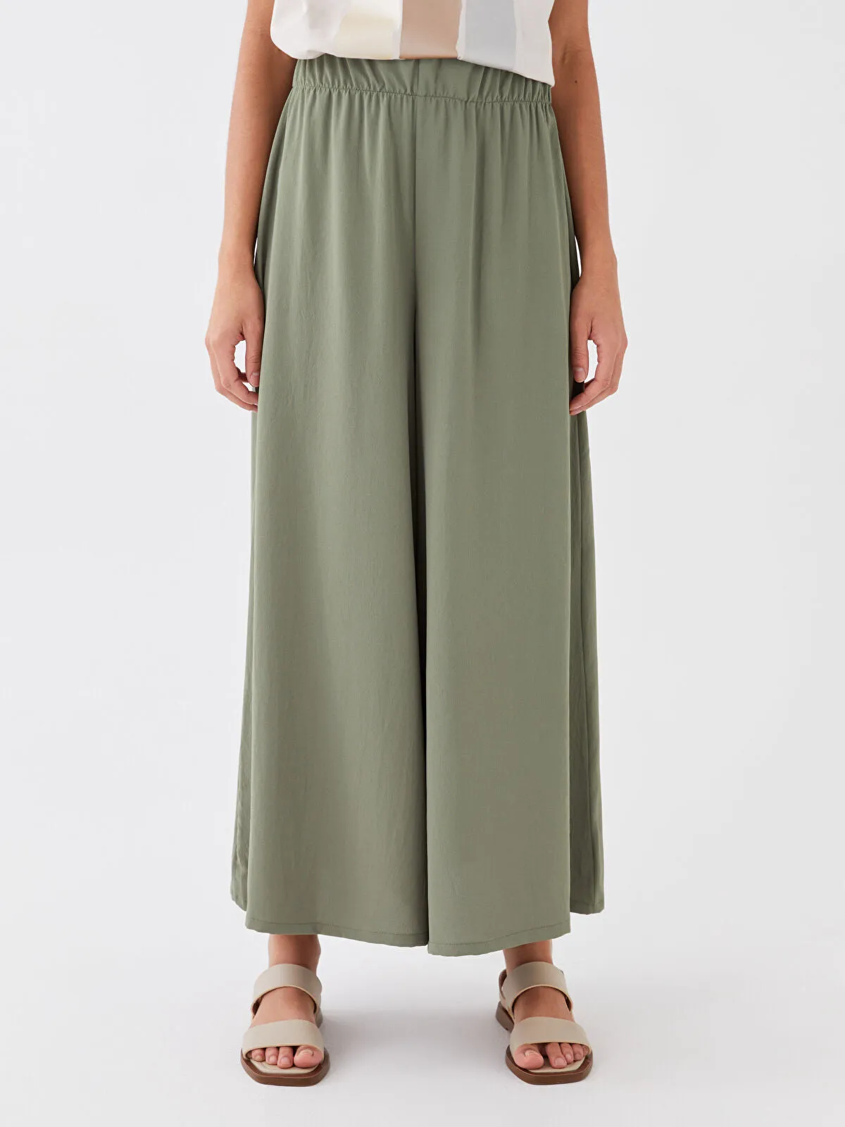 LCWAIKIKI Classic Women Elastic Waist Straight Trousers Skirt