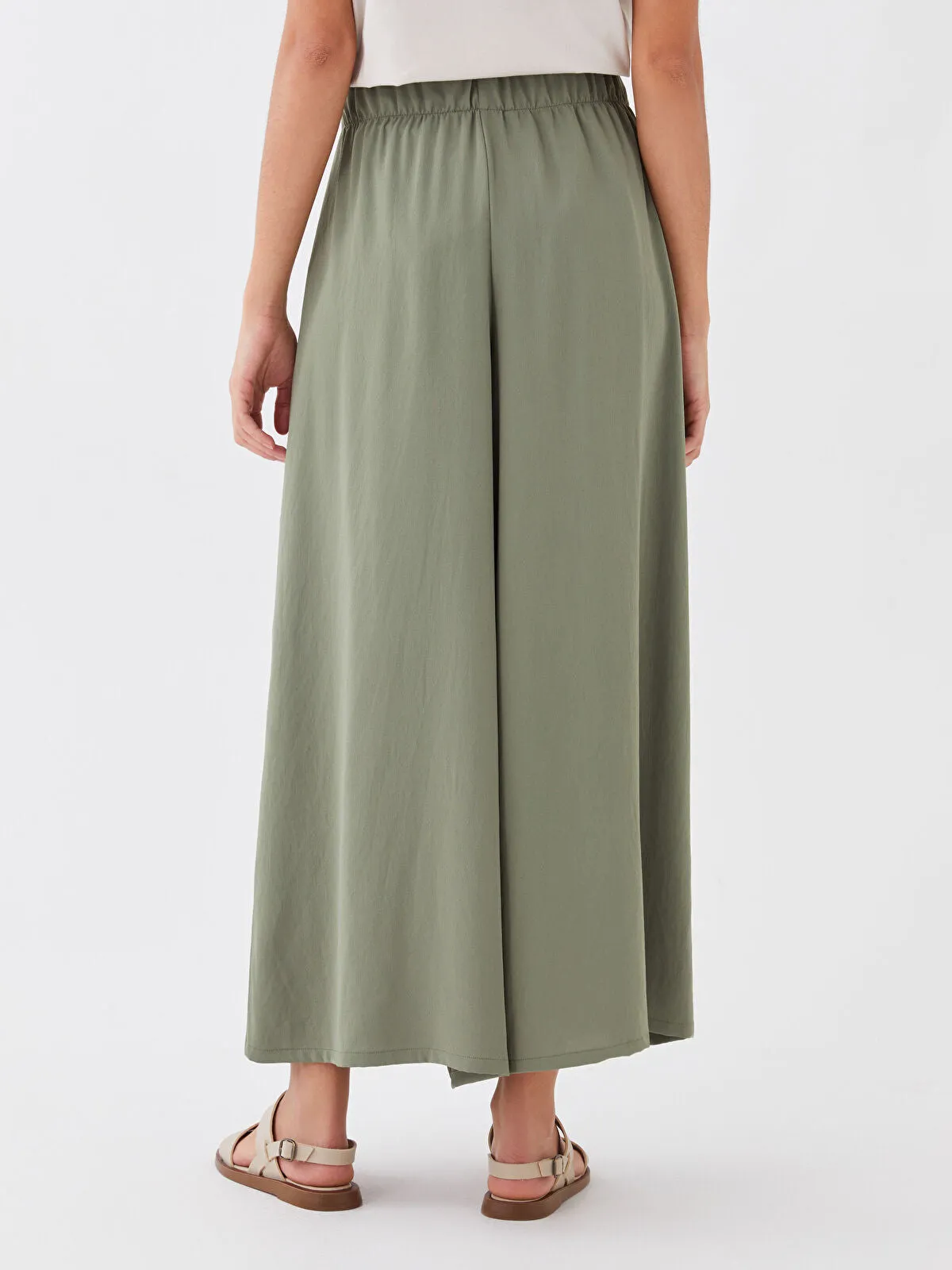 LCWAIKIKI Classic Women Elastic Waist Straight Trousers Skirt