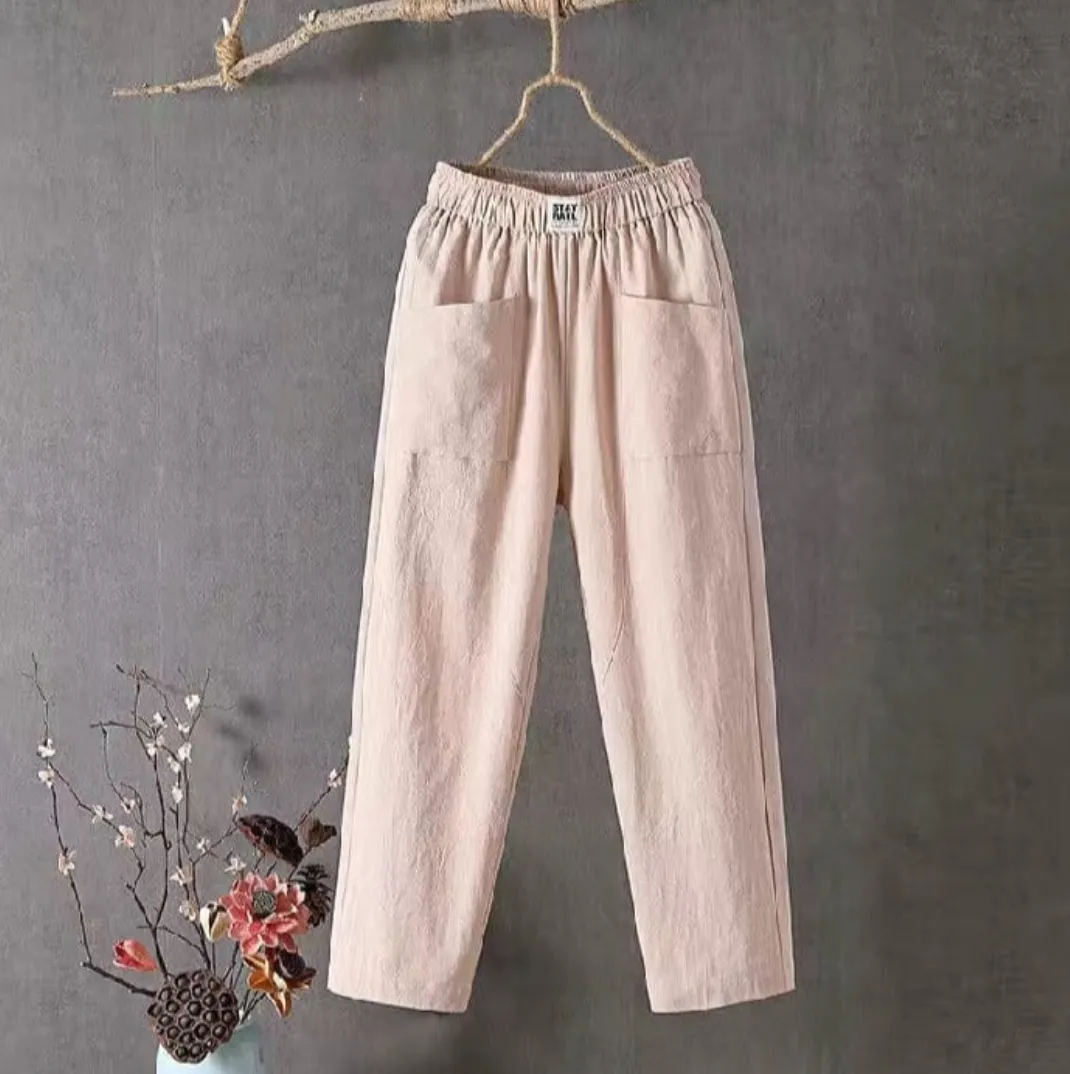 Leila® | Linen Trousers With Elastic Waist