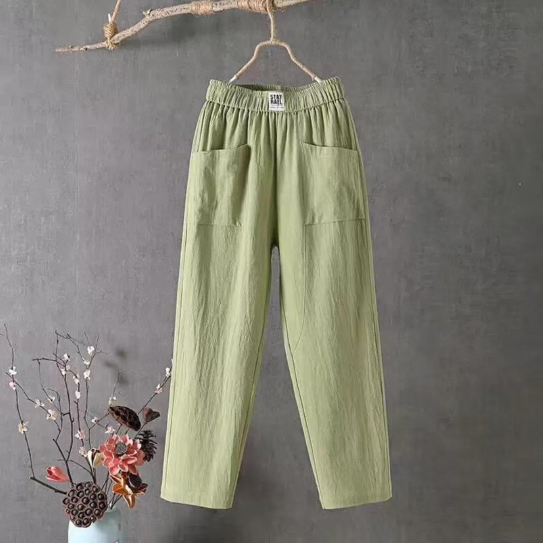 Leila® | Linen Trousers With Elastic Waist
