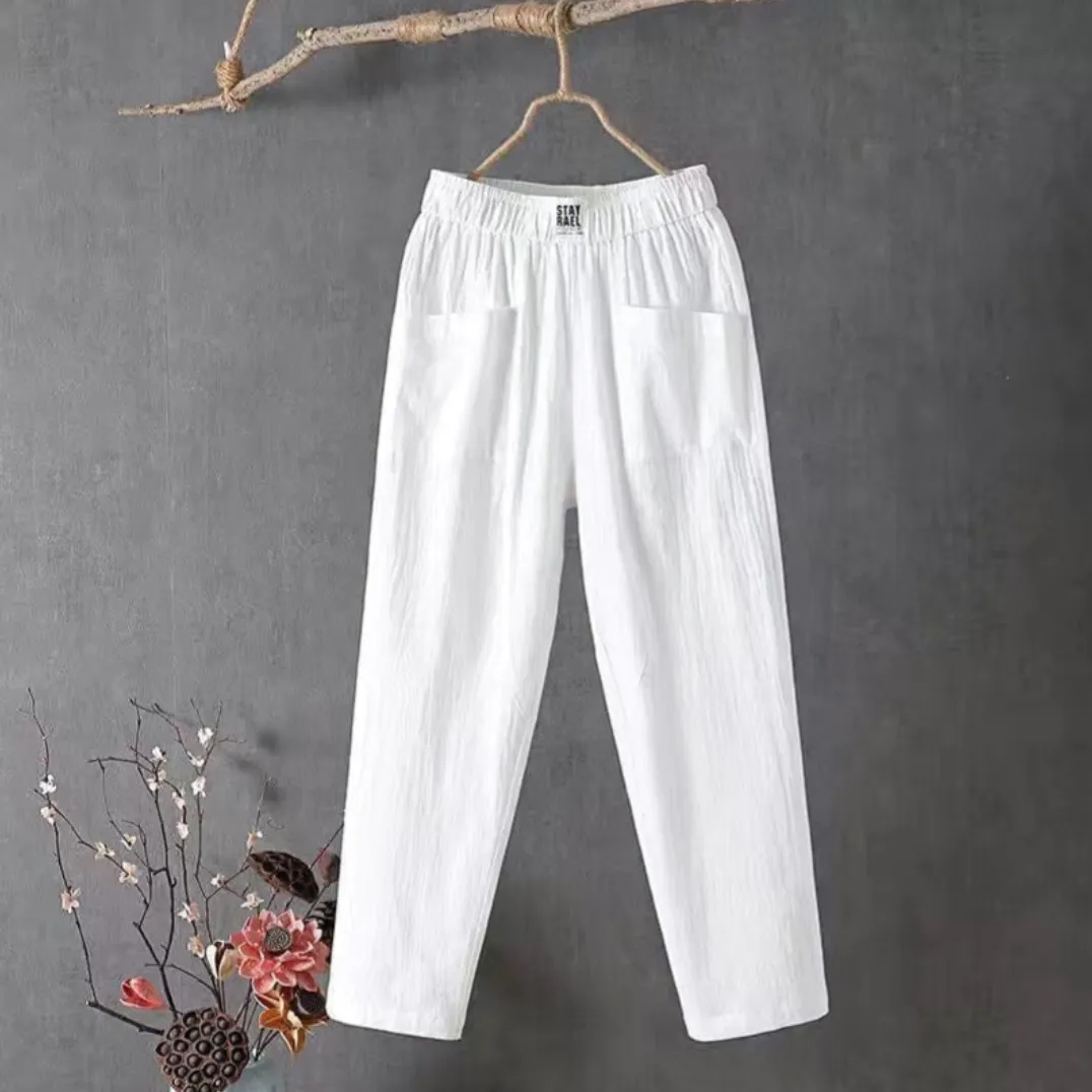 Leila® | Linen Trousers With Elastic Waist