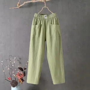 Leila® | Linen Trousers With Elastic Waist