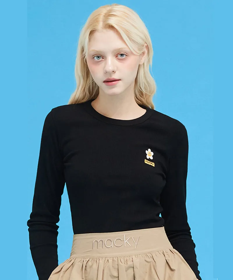 MACKY Golf: Daisy Patch Slim T-Shirt - Black