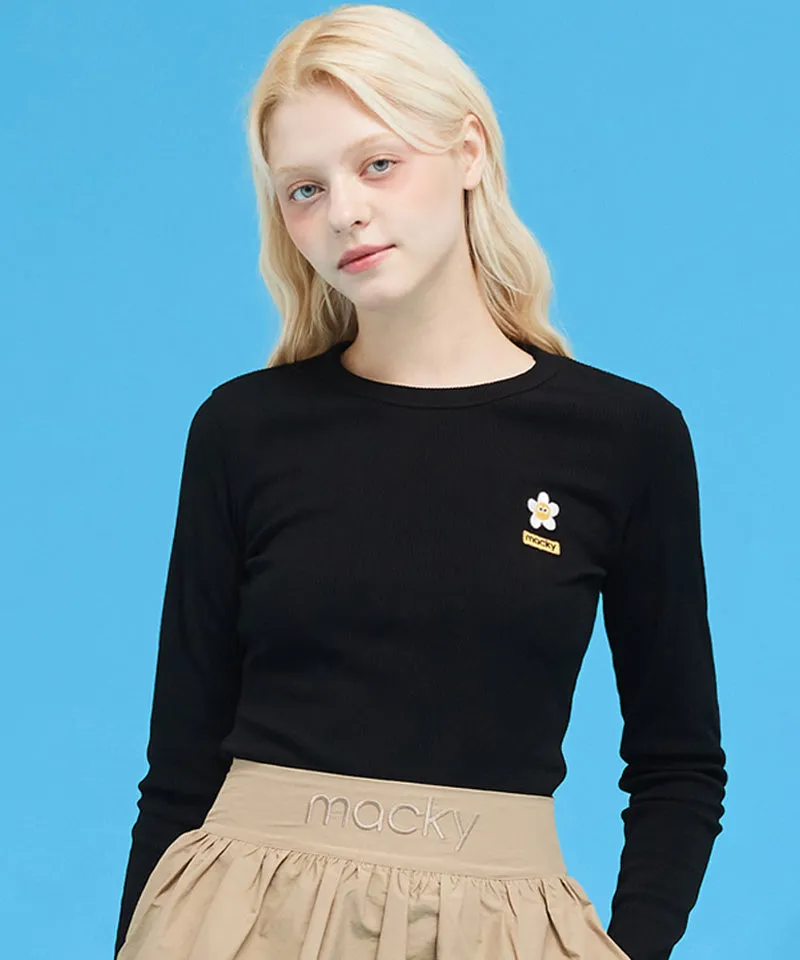 MACKY Golf: Daisy Patch Slim T-Shirt - Black